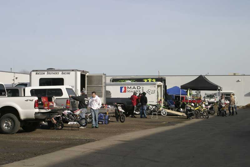 Pit row on Saturday morning